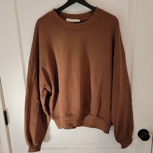 Mnml Mens Crewneck Sweatshirt Oversized Small, Brown, 100% Cotton, Preowned